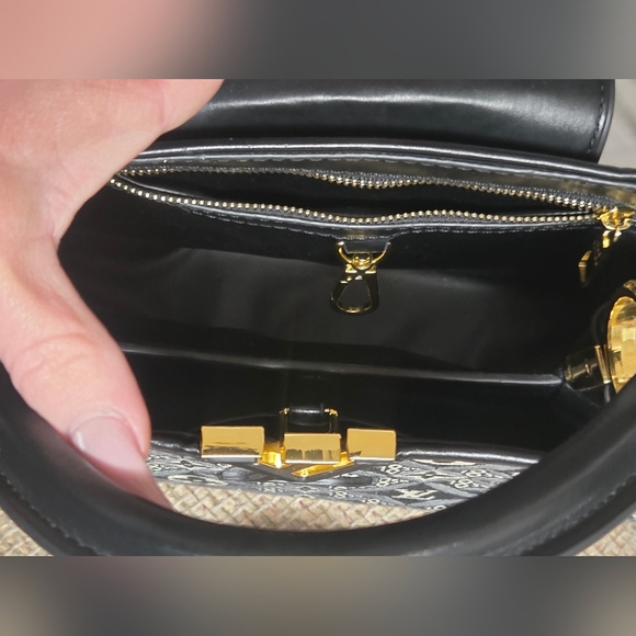 Black & Navy Patterned Bag - Picture 3 of 10